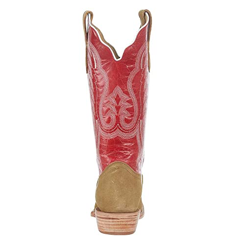 R Womens Sand Roughout 13in Red Top Boot4