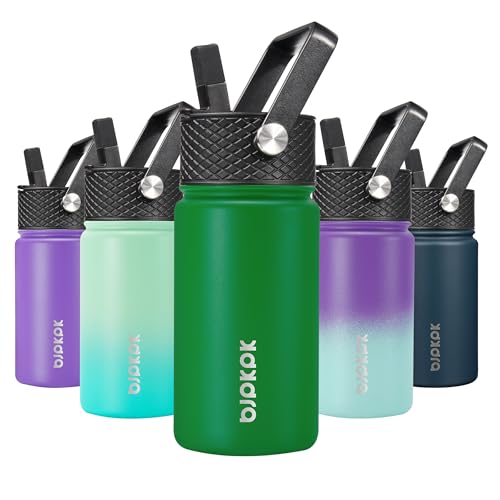 Image of BJPKPK Insulated Water Bottle, 15oz Stainless Steel with Straw Lid