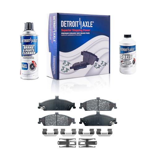 Image of Detroit Axle - Front Brake Pads for Chevrolet Malibu Classic Pontiac Grand Am Cutlass Alero Ceramic Brake Pads with Hardware Replacement