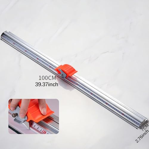 Image of Manual Cutting Ruler Aluminum Precision Cutting Positioning Track Ruler Manual Sliding Paper Trimmer for Paper Box PET Sheet, 100cm