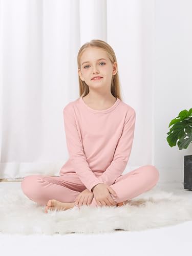 Vzv Girls Thermal Underwear Set Kids Thermal Set Fleece Lined Kids Base Layer Long Johns For Kids Top And Bottom For Winter Baby Pink thumb #5