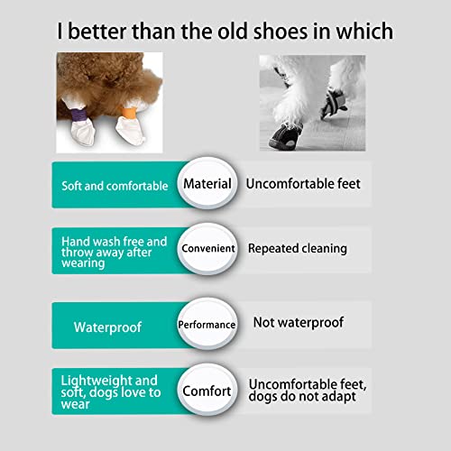 Disposable Dog Shoes,Outdoor Dog Rain Boots,Paw Protection,Waterproof Dirt-Proof,With Adjustable Straps,For Small To Medium Large Dogs.(20Pcs) (Large) #TOP3