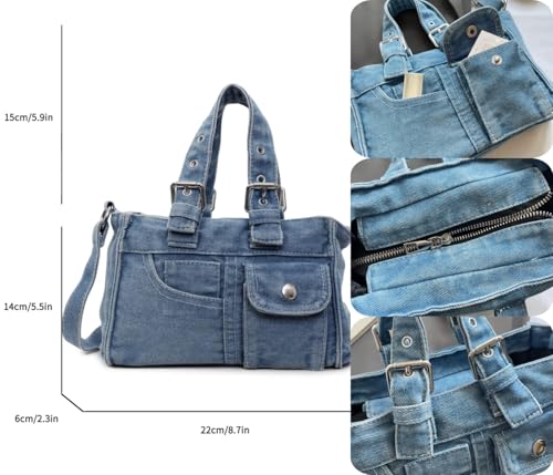 Bolso Tote de mezclilla pequeño para mujer miniatura 6