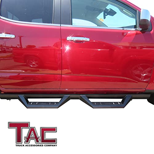 Tac Sidewinder Running Boards Fit 2015-2022 Chevy Colorado/Gmc Canyon Crew Cab 4” Drop Side Steps Nerf Bars Rock Slider Pickup Truck Fine Texture Black Off-Road Accessories (2Pcs) #TOP2