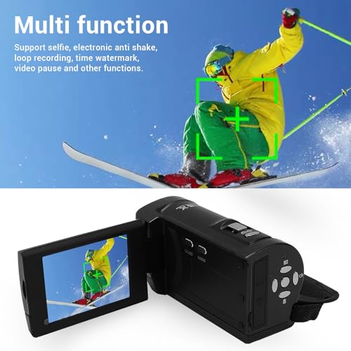 Câmera de Vídeo, Filmadora 2,7K, Zoom Digital de 16x, Câmera de Vídeo Digital de 50MP Com Tela de Ro
