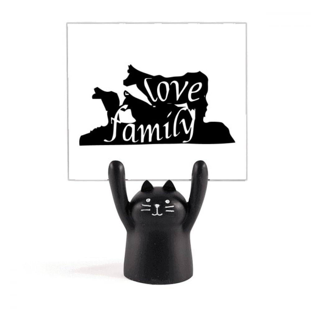 Support de mémo chat noir et hyène compagnon de bureau en métal