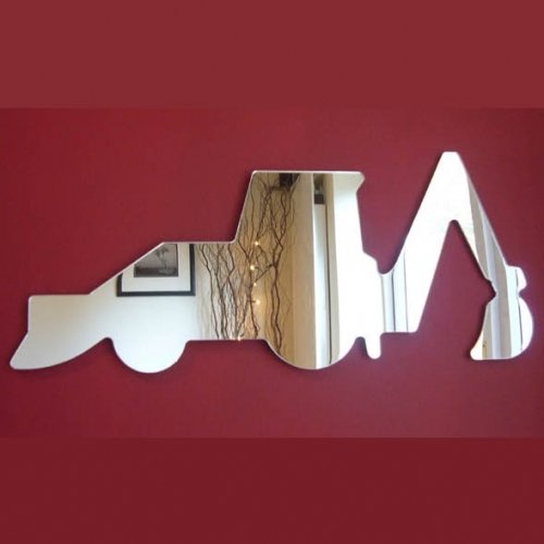 Super Cool Creations Digger Mirror 12cm x 7cm, Silver