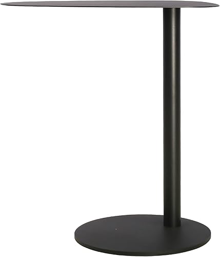 Miniatura 8 de Mesa auxiliar de mesa C, bandeja de metal para sofá, café acento, impermeable y antioxidante para exteriores e interiores, negro (modelo A)