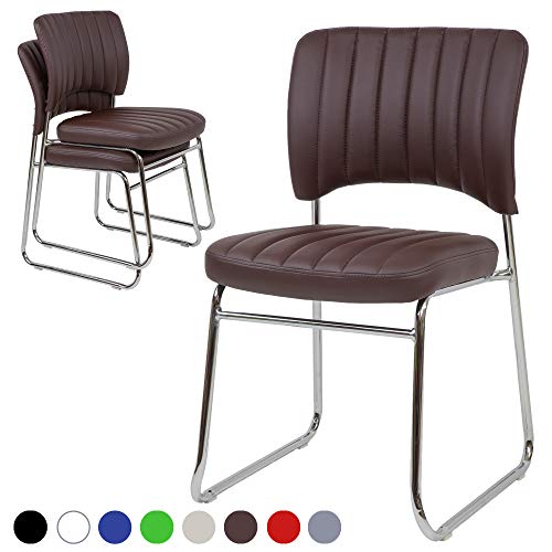 Preisvergleich Produktbild Albatros Besucherstuhl REMO, 2er Set, Braun, stapelbar, gepolstert, Konferenzstuhl