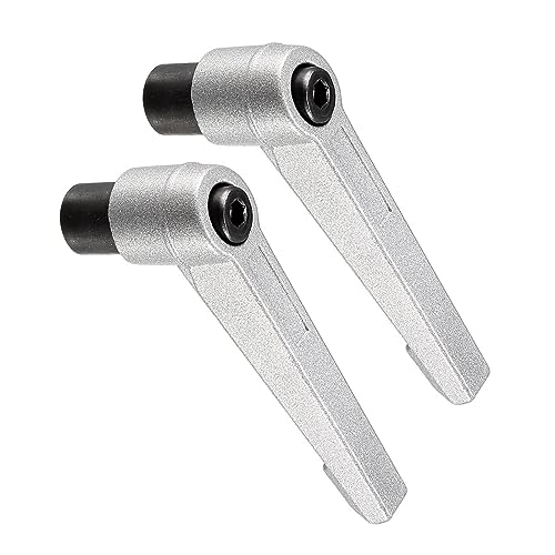 Image of Clamping Lever Handles, M8 Female Thread 72mm Lever, Adjustable Quick Release Locking Rotating Knobs Silver Tone - (Applications: for Lathe Machinery), 2-Pieces