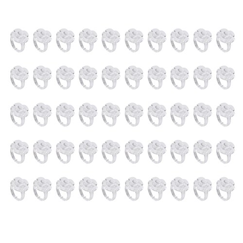 YEmirth Anel de exibição de unhas, 50 peças de anel de flor de borboleta reutilizável, elegante e du