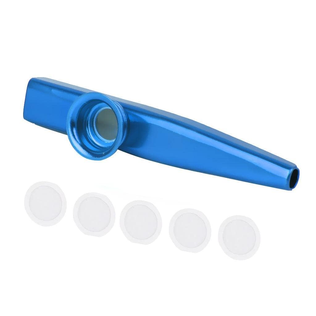 Aluminium Alloy Metal Kazoo Musical Instrument with Extra Membranes | Lightweight Portable Mouth Kazoo for Kids, Beginners & Music Lovers | Fun Woodwind Instrument Gift Blue-image-37
