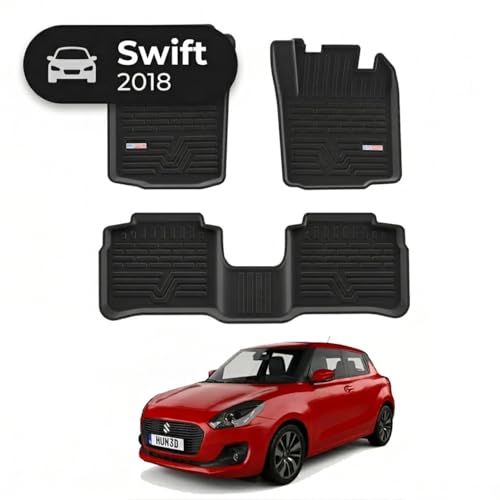 Image of 3D TPE Car Floor Mat for Swift (2018) Custom Fit, Heavy Duty & Anti-Slip Swift Floor Mat | Easy to Clean, All Weather Resistant, Waterproof & Dustproof Car Foot Mat