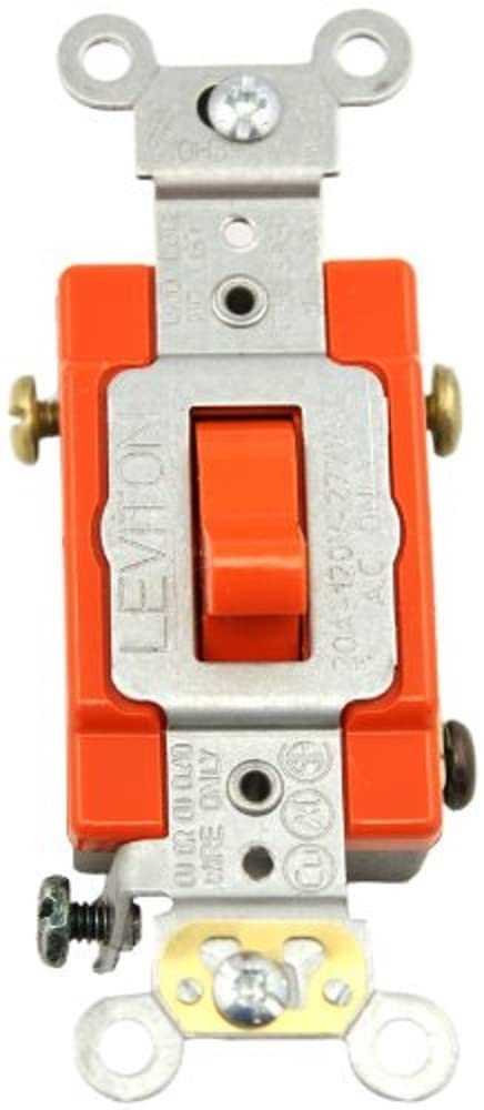 Interruptor resistente Leviton 1223-2R industrial rojo de tres vías 2