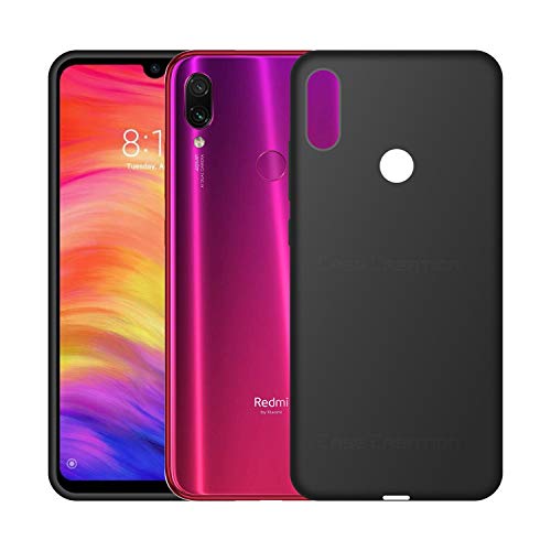 Image of Case Creation Luxurious OG Series for Xiaomi Redmi Note7 Case Cover,Anti-Dirty Slim Case Frosted Matte Cute Candy TPU Raised Bezel (Splash of Color) Back Cover for Redmi Note 7 -Black