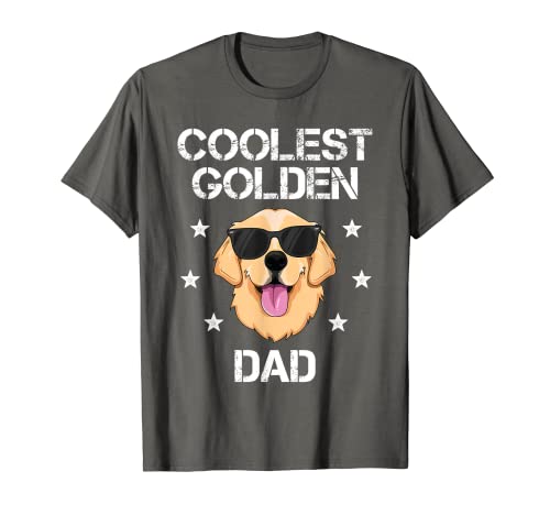 Più cool Golden Retriever Papà Padre Cane Amante Proprietario Maglietta