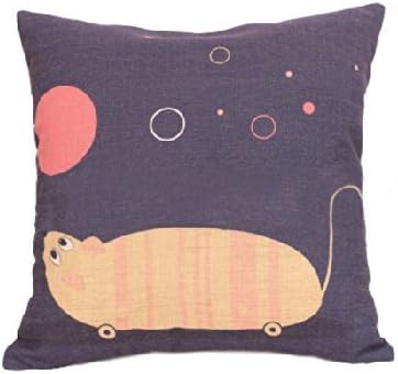 Lijia Decorative Throw Pillow Covers Sofa Cushion Covers Pattern (Cartoon Totoro) Square Cotton Linen 18 x 18 inch(45 x 45 cm)