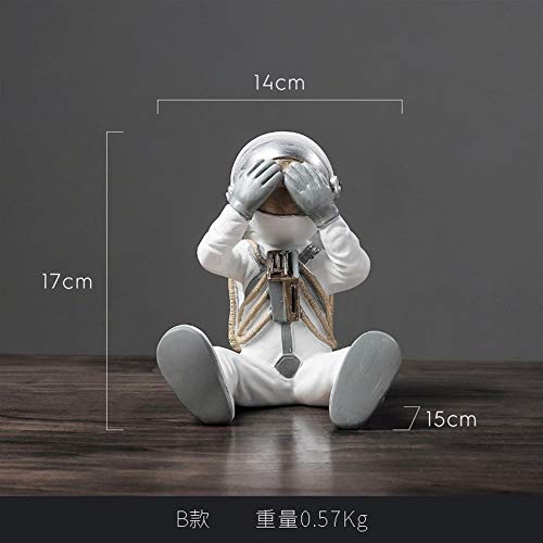 WYHP Nordic Modern Minimalist Three Astronauts Sitting Crafts Resin Decoration Home Living Room Office (Color : Don't look at astronauts)