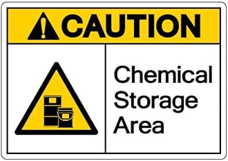CAUTION CHEMICAL STORAGE AREA SIGN | Acrylic Board Fixed on Waterproof Sticker with double sided Tape