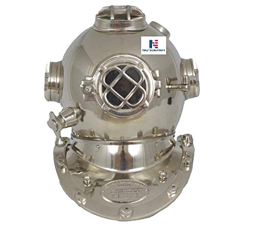 Antique Divers Helmet for Home Decor Chrome Finish for Nautical Lovers