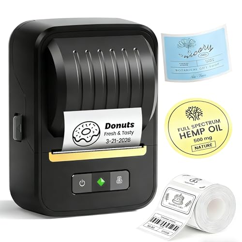 Anycash Label Maker Machine with Tape, 2 Inch Portable Bluetooth Label...