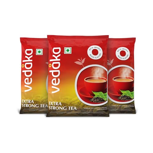 Image of Amazon Brand - Vedaka Extra Strong Tea Powder 1.5Kg | Kadak Chai | Bold & Aromatic | Black Tea | 500G Pack Of 3