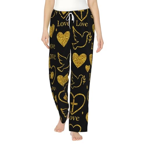 Pantalon de pyjama en polaire à paillettes femme chaud et doux pour l'hiver