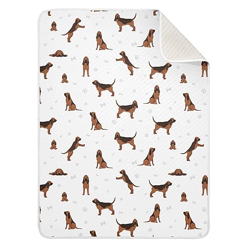 Image of Swaddle Blanket for Dogs Bloodhound Baby Receiving Blanket Muslin Baby Swaddles Soft Cotton Breathable Nursery Blankets for Unisex Boys and Girls 30x40 Inch