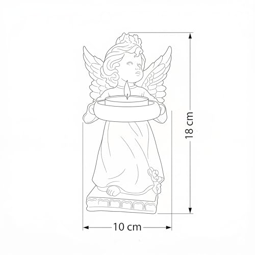 Image of Decorative Angel Figurine with Candle Holder | Elegant Tealight Candle Stand for Home Decor, Living Room & Bedroom | Spiritual Showpiece for Peaceful Ambience & Gifting