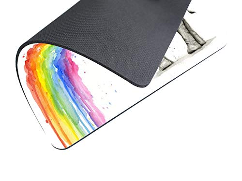 Mouse Pad,Watercolor Elephant Spray Rainbow Mouse Pad Rectangle Non-Slip Rubber Mousepad Office Accessories Desk Decor Mouse Pads For Computers Laptop #TOP3