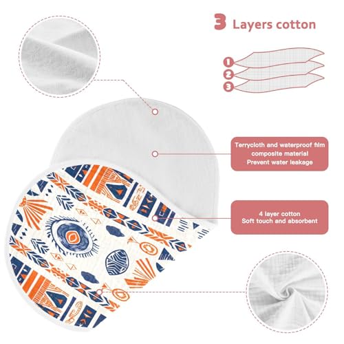 Native American Tribal Muslin Baby Burp Cloths - Super Absorbent and Soft Burping Rags - Cotton Burp Clothes Set for Boys and Girls, 2 Pack4