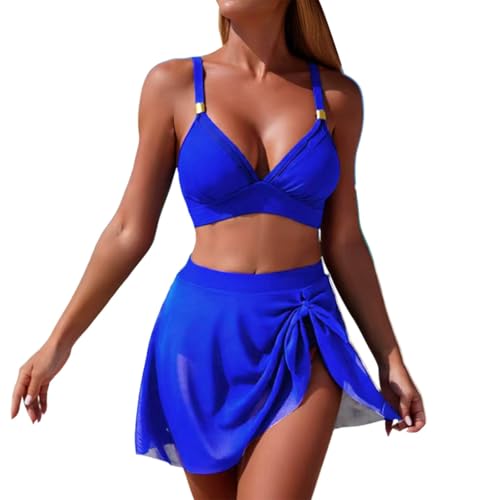 Tankini 2 pièces pour femme avec maillot de bain shorty jupette imprimé
