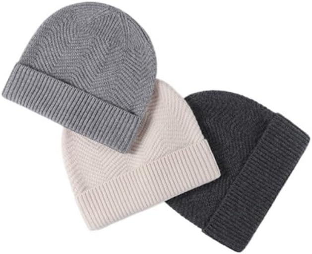 Winter Wool Light Panel Knitted Hat for Men Outdoor Warm Thick Woolen Hats