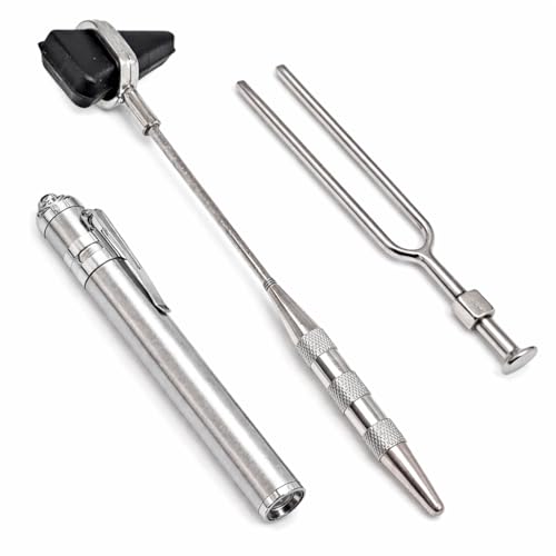 Image of HYZIK Medical & Examination Tools (Knne hammer, pen torch, Tuning fork 256Hz) for Doctor | Nurses | Medical Students Uses