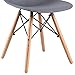 Amazon Basics Modern Dining Chair Set, Shell Chair with Wood Legs for Kitchen, Dining, Living Room, Set of 4, Grey, 18.11