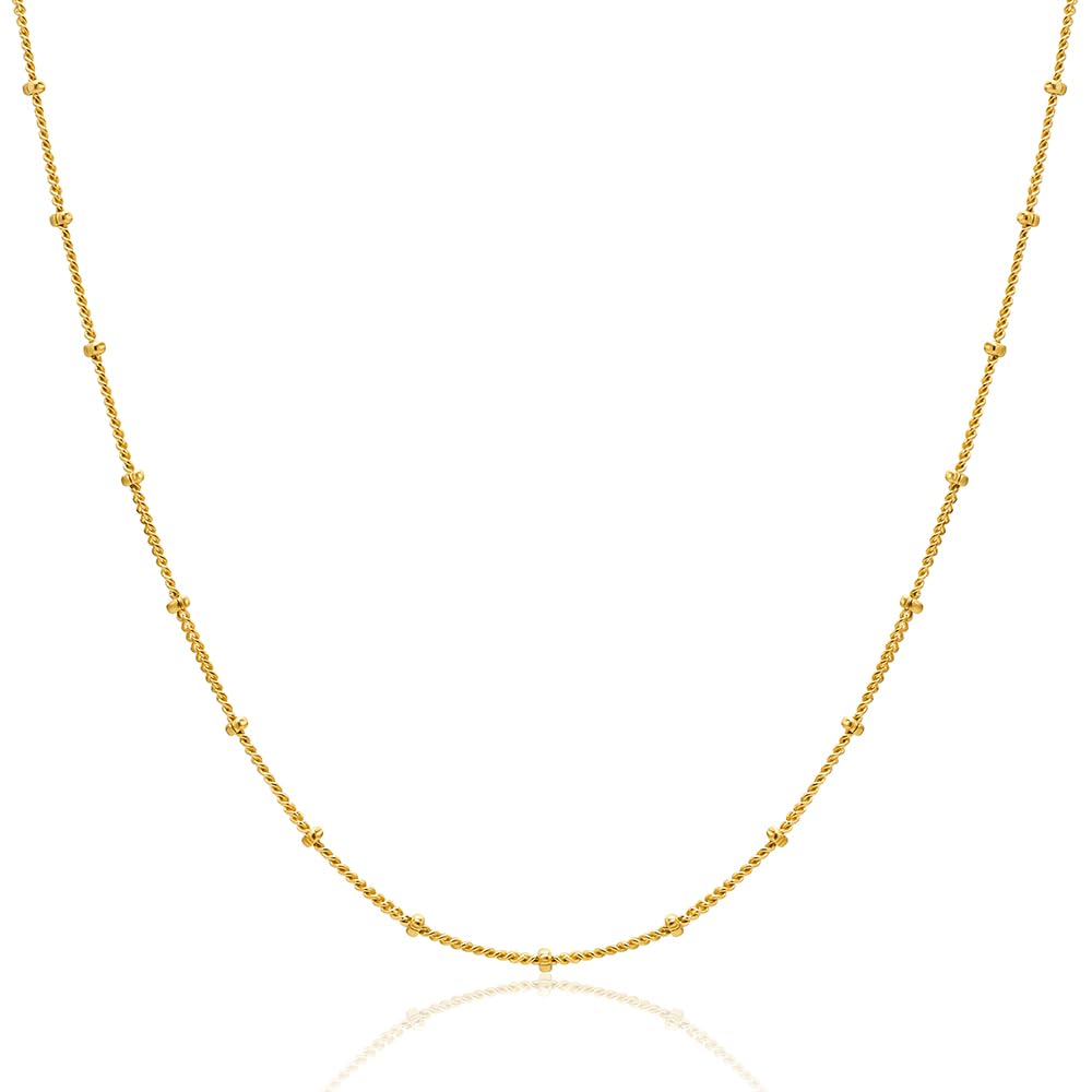 MIORE Kette Damen, 925 Silber 18K Vergoldet, Fantasie Collier vergoldete Silberkette, Kette Silber 46 cm, Schmuck Damen allergenfrei & handgemacht in Italien, Silberschmuck in hochwertiger Schmuckbox