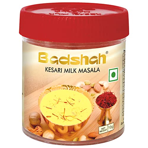 Image of Badshah Kesari Milk / Doodh Masala Powder / Made with Almond, Cashew Nuts, Cardamom (Elaichi) Saffron (Kesar) / Freshly Blended / Tasty and Healthy / 10 Gram / Pack of 1