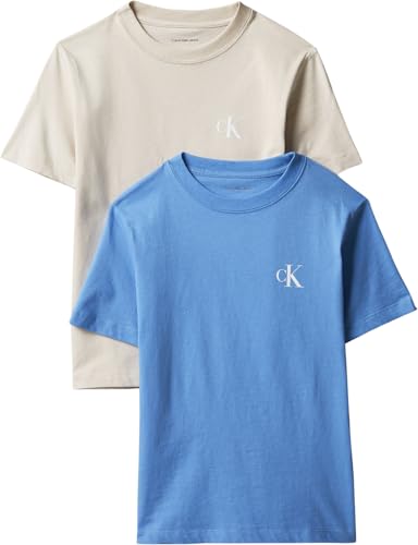 Calvin Klein Boy's 2-Pack Monogram Top LVCKSJA45B Other Apparel Sets, GREY (Oatmeal 13-0401 Tcx), 14 Years