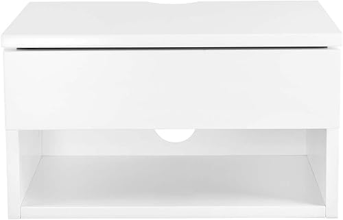 Miniatura 6 de Nathan James Jackson - Mesa de noche flotante montada en la pared para dormitorio con cajón de almacenamiento y estante abierto moderno tipo