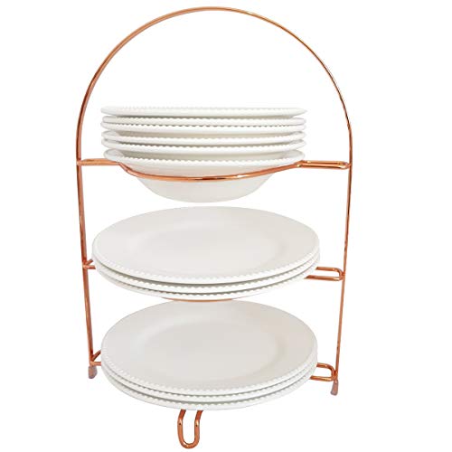 Arthi, 762240, Suporte Porta Pratos Organizador 3 Níveis Rose Gold Bancada, cor Rosé Gold, Aço