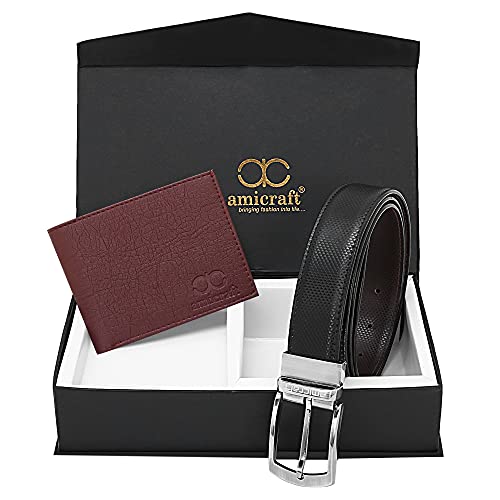 Image of Amicraft Men's Combo Pack Of Wallet & Belt
