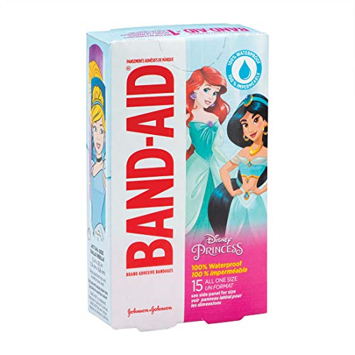 Band-Aid Disney Princess Waterproof Bandages - First Aid Kit Supplies - 15 per Pack