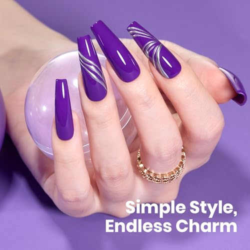 Image of Beetles Purple Gel Nail Polish 15ml HEMA-Free Dark Purple Soak Off UV | Full-size 15ml dark purple gel polish for salon-style DIY manicures; soak off and cure with a UV /LED lamp.