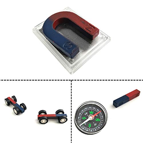 Image of EUDAX Labs Junior Science Magnet Set for Education Science Experiment Tools Icluding Bar /Ring /Horseshoe /Compass Magnets (Pack of 2)