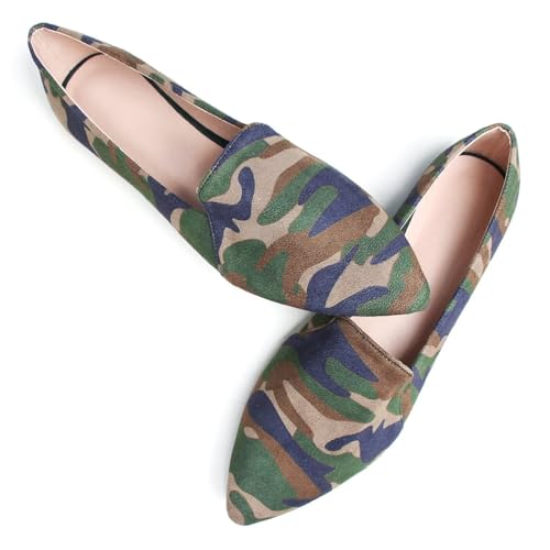 Hee grand Classic Solid Pointed Toe Ballet Flats for Women Lightweight Slip-On Loafers Comfort Walking Flats Suede Dressy Shoes4