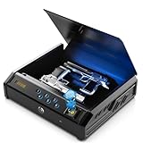 Gun Safe, Biometric Gun Safes for Handgun with 3 Ways Unlock Fingerprint Digital PIN Key Fingerprint Quick Access Pistol Safe for Car Nightstand Living Room