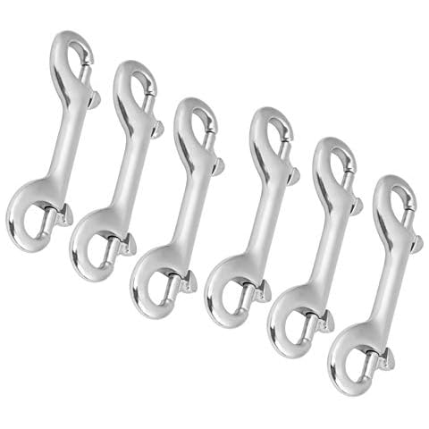 6 Pcs Marine Grade Double Ended Bolt Snap Diving Hook Clips,Scuba Trigger Clip,Large 4-1/2'' 115mm 316 Stainless Steel (Silver) Cover
