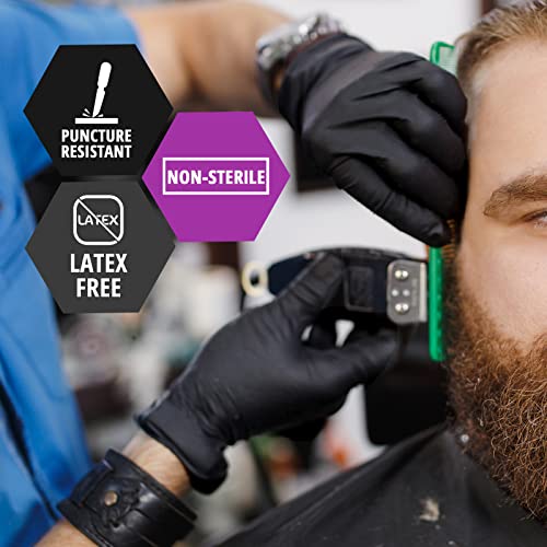 Med Pride Black Nitrile Examination Gloves Medium [Box Of 50]- 4 Mil Thick Disposable Latex/Powder-Free Surgical Gloves For Doctors Hospital & Home Use #TOP1