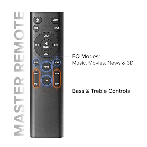 Image of VW Aura Bar | 300W Soundbar | 5.1 Channel Home Theatre | 6.5 inch subwoofer | Multiple Connectivity & Sleek Design | Stylish Remote & LED Display (Black)