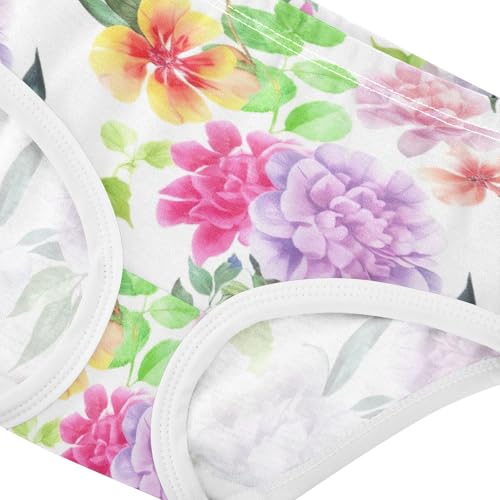 Toddler Underwear Floral 2t Cotton Panties Little Girl Durable Briefs Underpants Watercolor Flowers Pastel Pink4